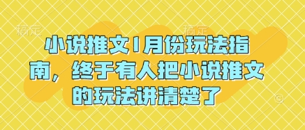 小说推文1月份玩法指南，终于有人把小说推文的玩法讲清楚了!-仙女副业网