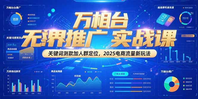 万相台无界推广实战课，关键词测款加人群定位，2025电商流量新玩法-仙女副业网