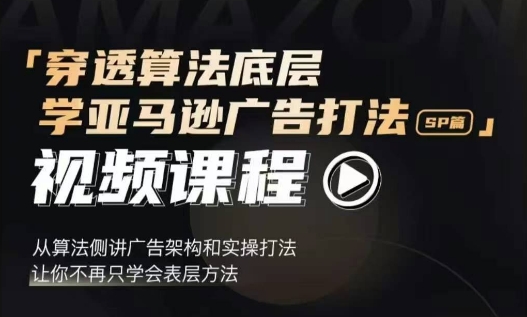 穿透算法底层，学亚马逊广告打法SP篇，从算法侧讲广告架构和实操打法，让你不再只学会表层方法-仙女副业网