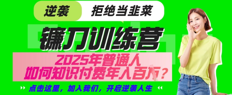【网创项目终点站-镰刀训练营超级IP合伙人】25年普通人如何通过“知识付费”年入百个-仅此一版【揭秘】-仙女副业网