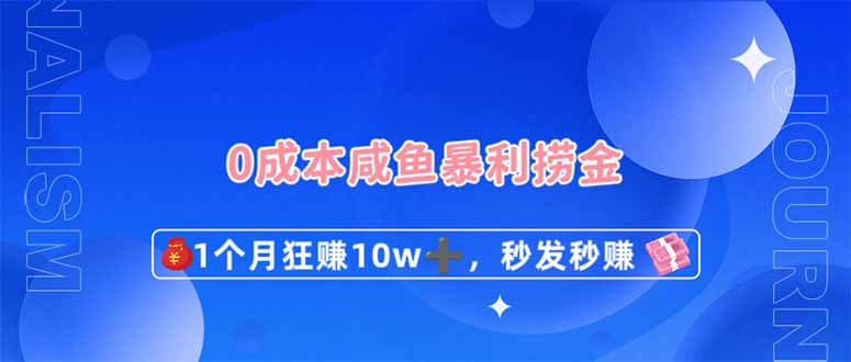 0成本闲鱼暴利捞金，1个月狂赚10W+，秒发秒赚新玩法-仙女副业网