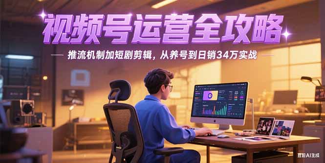 2025视频号运营全攻略，推流机制加短剧剪辑，从养号到日销34万实战-仙女副业网