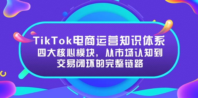 TikTok电商运营知识体系：四大核心模块，从市场认知到交易闭环的完整链路-仙女副业网