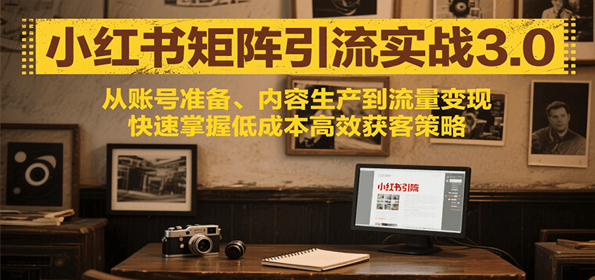小红书矩阵引流3.0，从账号准备、内容生产到流量变现，快速掌握低成本高效获客策略-仙女副业网