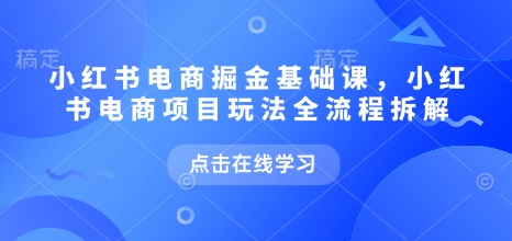 小红书电商掘金课，小红书电商项目玩法全流程拆解(更新5月)-仙女副业网