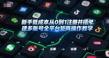 新手低成本从0到1注册并搭建多账号全平台矩阵操作教学，手机号-邮箱-IP-工具-仙女副业网