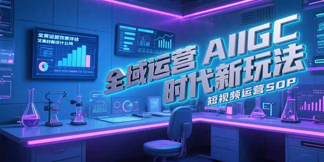 全域运营AIGC时代新玩法，文案封面设计公式，短视频运营SOP-仙女副业网