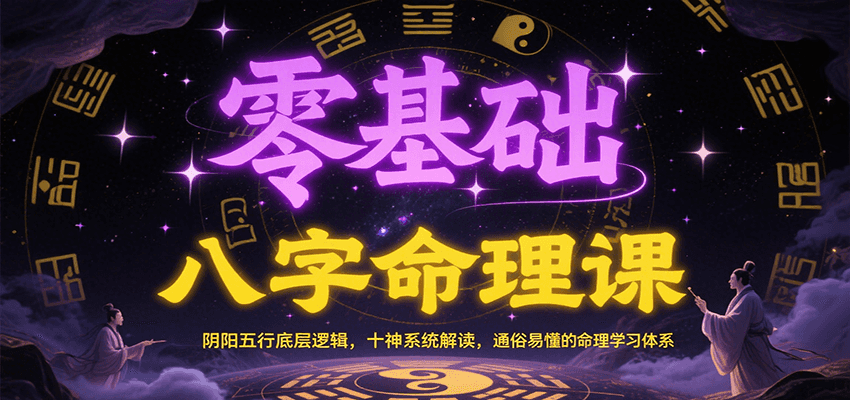 零基础八字命理课：阴阳五行底层逻辑，十神系统解读，通俗易懂的命理学习体系-仙女副业网