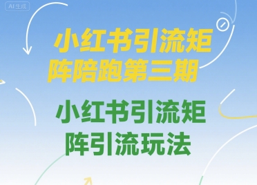 小红书引流矩阵陪跑第三期，小红书引流矩阵引流玩法-仙女副业网