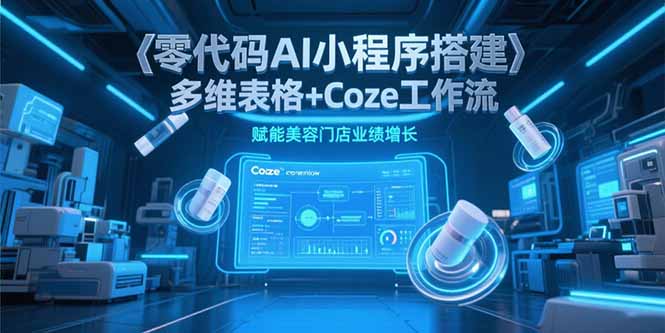 零代码AI小程序搭建，多维表格+Coze工作流，赋能美容门店业绩增长-仙女副业网