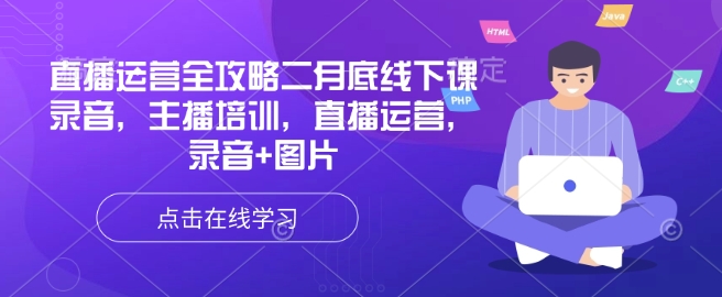 直播运营全攻略二月底线下课录音，主播培训，直播运营，录音+图片-仙女副业网