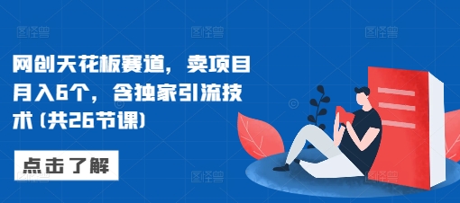 网创天花板赛道，卖项目月入6个，含独家引流技术(共26节课)-仙女副业网