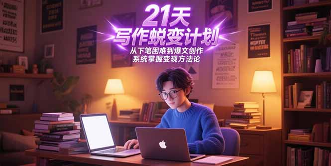 21天写作蜕变计划，从下笔困难到爆文创作，系统掌握变现方法论-仙女副业网
