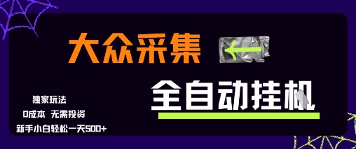 大众采集全自动玩法，新手小白轻松一天5张+，操作简单零成本【揭秘】-仙女副业网
