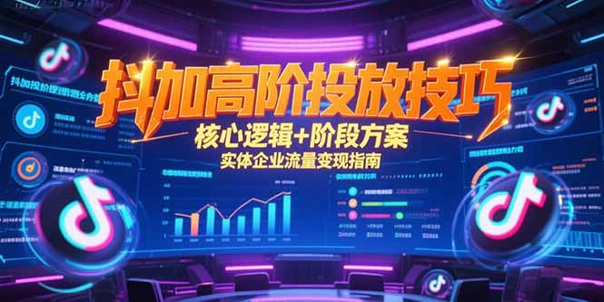 抖加高阶投放技巧，核心逻辑+阶段方案，实体企业流量变现指南-仙女副业网