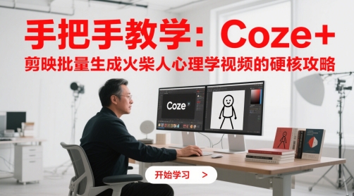 手把手教学：Coze + 剪映批量生成火柴人心理学视频的硬核攻略-仙女副业网