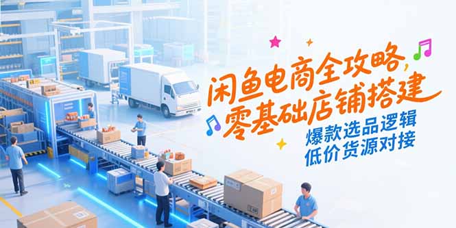 闲鱼电商全攻略，零基础店铺搭建，爆款选品逻辑，低价货源对接-仙女副业网