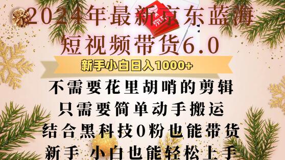 最新京东蓝海短视频带货6.0.不需要花里胡哨的剪辑只需要简单动手搬运结合黑科技0粉也能带货【揭秘】-仙女副业网