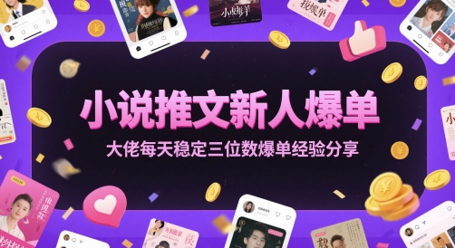 小说推文新人爆单大佬每天稳定三位数爆单经验分享-仙女副业网