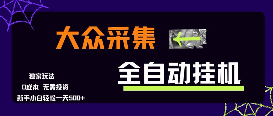 大众采集全自动玩法，新手小白轻松一天500+，操作简单-仙女副业网