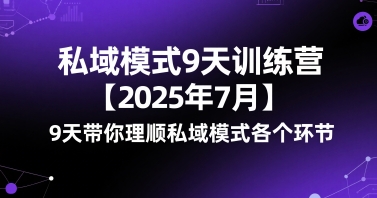 私域模式9天训练营【2025年7月】​9天带你理顺私域模式各个环节-仙女副业网
