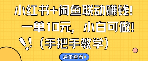 小红书+闲鱼联动挣钱，一单10元，小白可做-仙女副业网