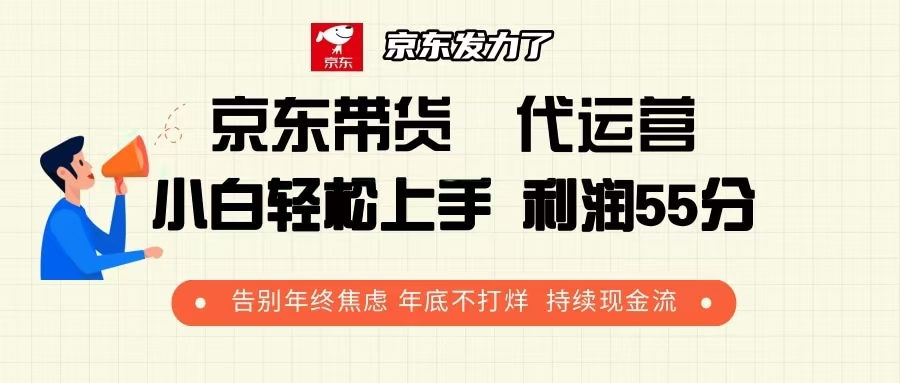 京东带货 代运营 利润55分 告别年终焦虑 年底不打烊 持续现金流-仙女副业网