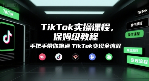 TikTok实操课程，保姆级教程，手把手带你跑通TikTok变现全流程-仙女副业网