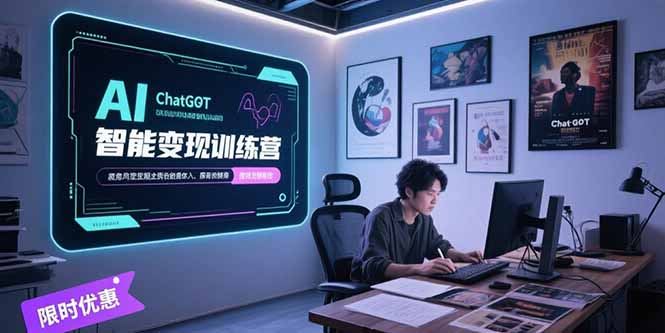 AI智能变现训练营，ChatGPT写作变现，电影解说制作，图文带货方法论-仙女副业网