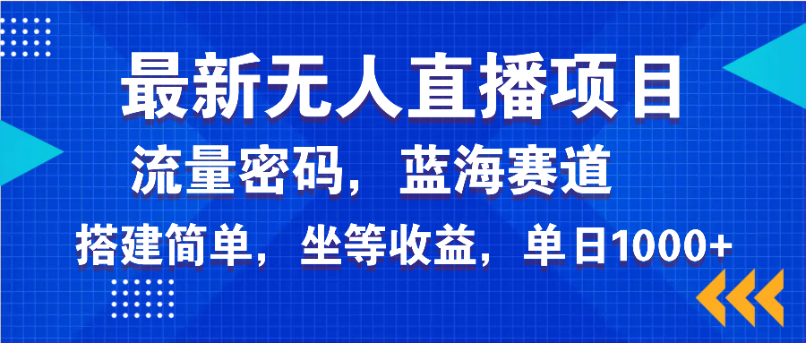 最新无人直播项目—美女电影游戏，轻松日入3000+，蓝海赛道流量密码，...-仙女副业网