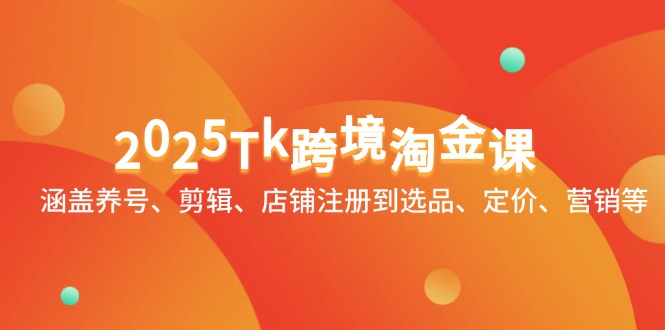 2025Tk跨境淘金课：涵盖养号、剪辑、店铺注册到选品、定价、营销等-仙女副业网
