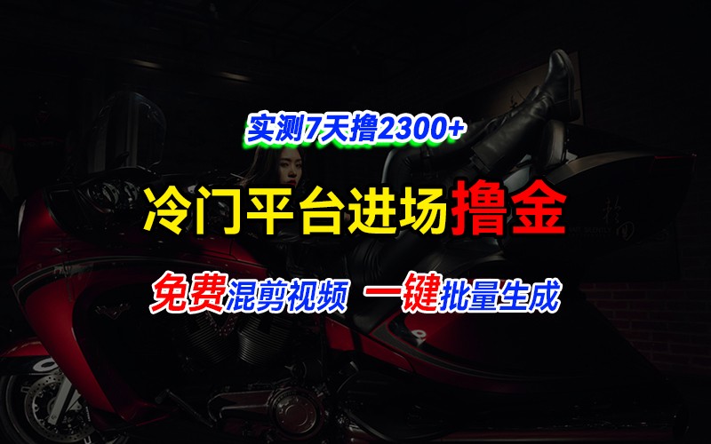 全新冷门平台vivo视频，快速免费进场搞米，通过混剪视频一键批量生成，实测7天撸2300+-仙女副业网