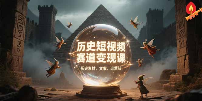 历史短视频赛道变现课，百集素材库应用，文案剪辑技巧，账号运营全案-仙女副业网