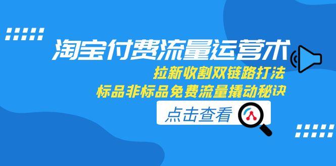 淘宝付费流量运营术，拉新收割双链路打法，标品非标品免费流量撬动秘诀-仙女副业网