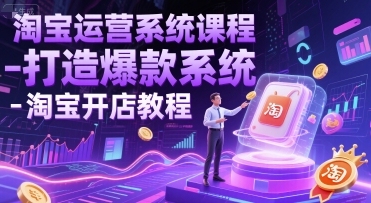 淘宝运营系统课程-打造爆款系统-淘宝开店教程-仙女副业网