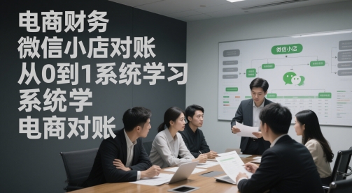 电商财务微信小店对账，从0到1系统学习电商对账-仙女副业网