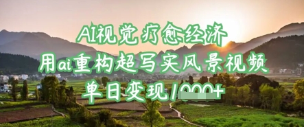 AI视觉疗愈经济：用ai重构超写实风景视频，单日变现多张-仙女副业网
