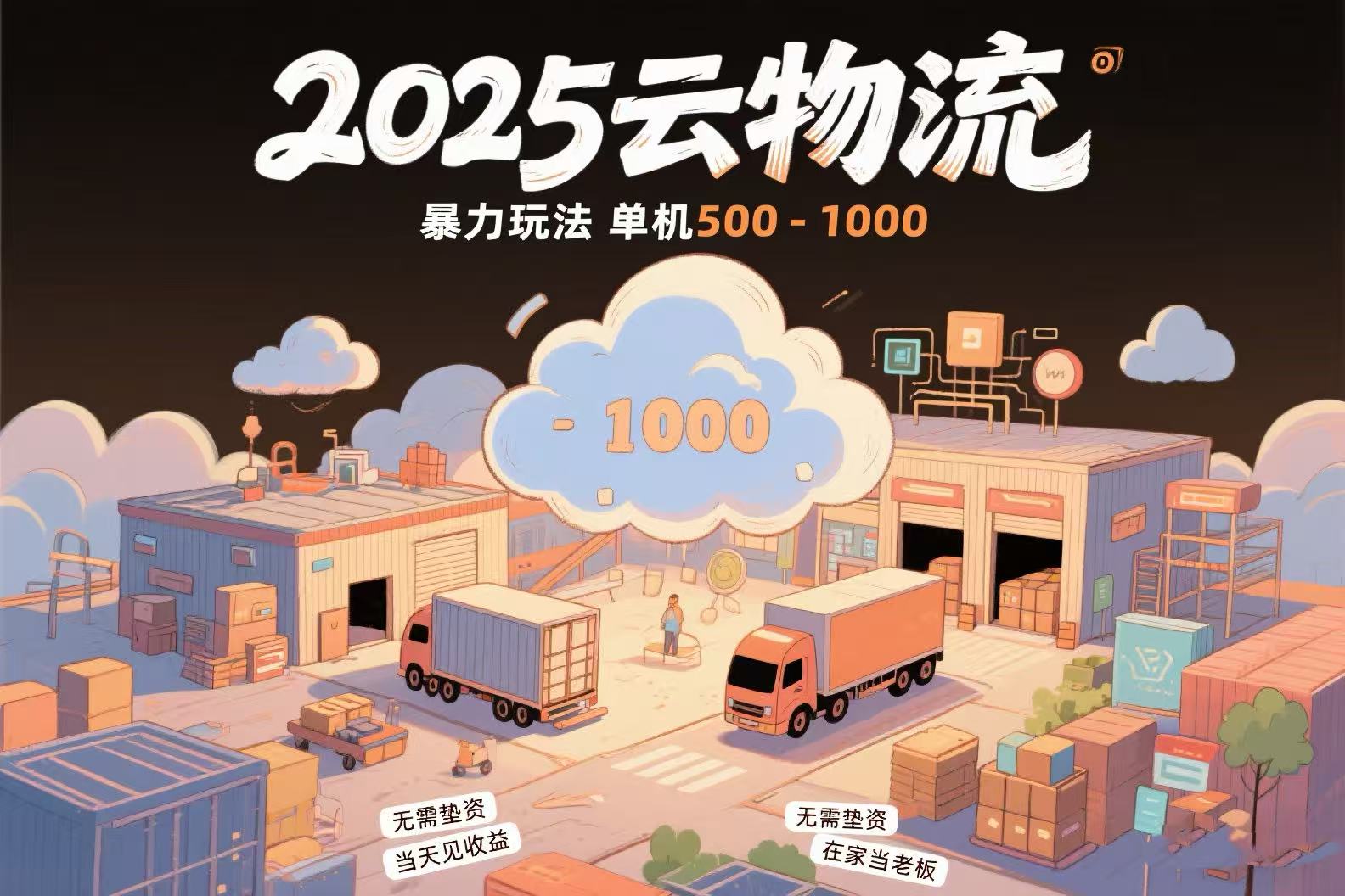 云物流赚差价，项目纯利润500~1000，无需垫资，当天到账。不需要有车，...-仙女副业网