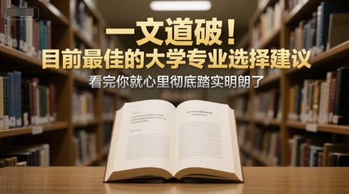 付费文章：一文道破！目前最佳的大学专业选择建议，看完你就心里彻底踏实明朗了-仙女副业网