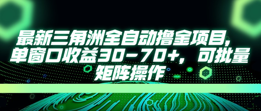 最新三角洲全自动撸金项目，单窗口收益30-70+，可批量矩阵操作-仙女副业网