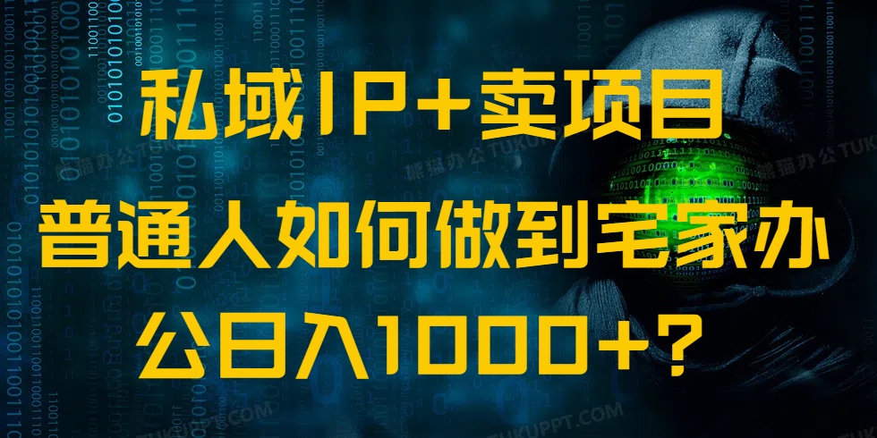 私域IP+卖项目，普通人如何做到宅家办公实现日入1000+-仙女副业网