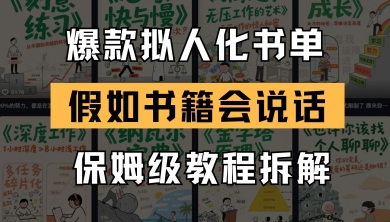 最新爆款拟人化书单玩法，假如书籍会说话，保姆级教程-仙女副业网