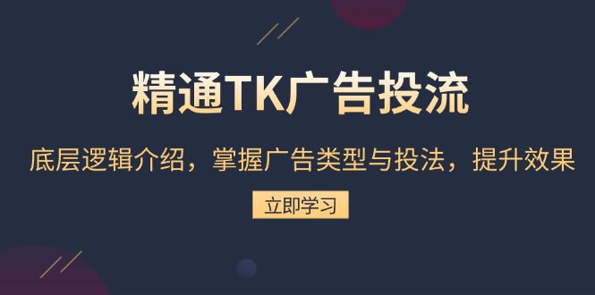精通TK广告投流：底层逻辑介绍，掌握广告类型与投法，提升效果-仙女副业网