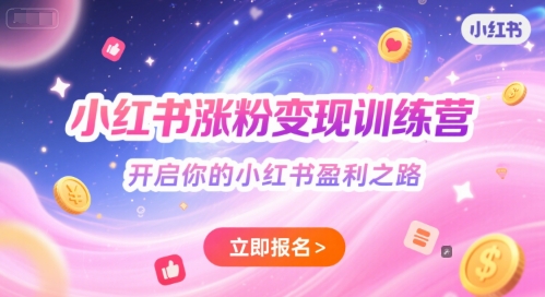 小红书涨粉变现训练营，开启你的小红书盈利之路-仙女副业网