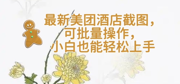 【轻云】最新美团酒店截图，可批量操作，小白也能轻松上手-仙女副业网