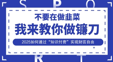 韭菜生涯终结者，我来教你做镰刀，2025如何通过“知识付费”实现财F自由【揭秘】-仙女副业网