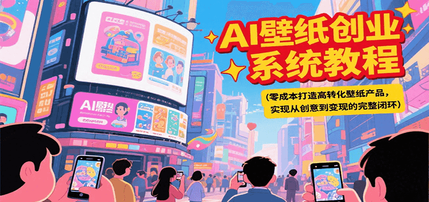 AI壁纸创业系统教程，零成本打造高转化壁纸产品，实现从创意到变现的完整闭环-仙女副业网