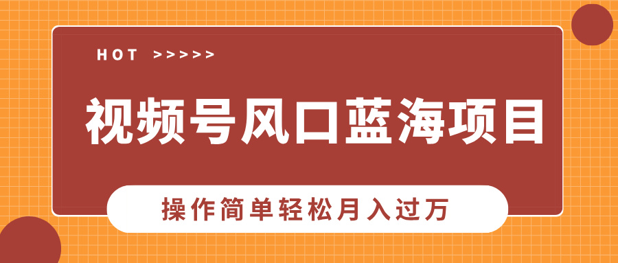 视频号风口蓝海项目，中老年人的流量密码，操作简单轻松月入过万-仙女副业网