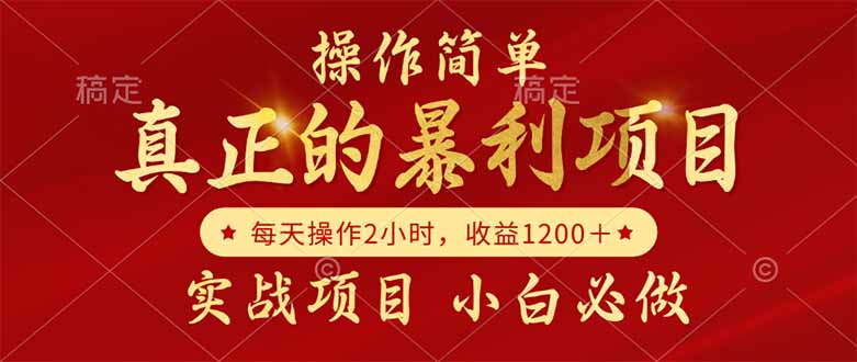 真正的暴利项目，操作简单，每天收益1200＋，自己做老板-仙女副业网