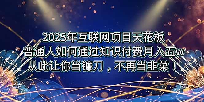 2025年互联网项目天花板，普通人如何通过卖项目实现逆风翻盘，月入5W＋！-仙女副业网